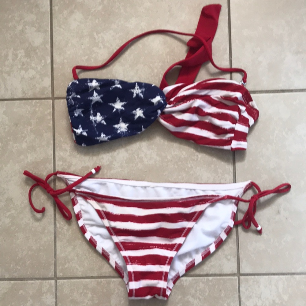 Flag print Bikini Swimsuit 👙